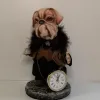 Интерьерная авторская кукла собака с часами