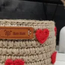 Корзина из джута с сердечками