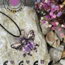 Кулон -Подвеска жук сиреневый