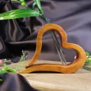 Ваза для цветов и сухоцветов из дерева лакированная с колбой сердце