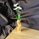 Ваза для цветов и сухоцветов деревянная с колбой