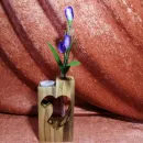 Ваза для цветов и сухоцветов из дерева | сердце | C колбой | диффузор