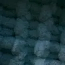 Шарф голубой вязаный на спицах