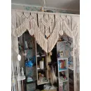 Штора макраме с листьями