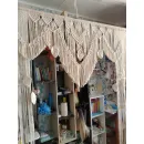 Штора макраме с листьями