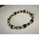 Браслет из черного агата и циркона