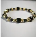 Браслет из черного агата и циркона