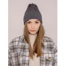 Шапка бини вязаная лапша в рубчик