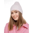 Шапка бини лапша в рубчик вязаная