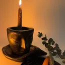 Свеча катанка восковая (ручная работа)