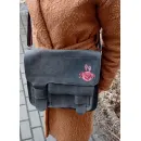 Сумка-почтальонка из натуральной кожи с вышивкой эксклюзивная