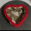 Вязаная корзина Сердце низкая