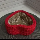 Вязаная корзина Сердце низкая