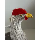 Корзинка из бумажной лозы курочка белая
