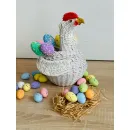 Корзинка из бумажной лозы курочка белая