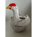 Корзинка из бумажной лозы курочка белая