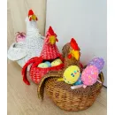 Корзинка из бумажной лозы курочка красная