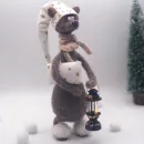 Вязаная интерьерная игрушка: Мишка-соня