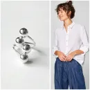 Кольцо из серебра с шариками размер 17.5-18