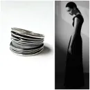 Кольцо из серебра с чернением "Чёрный шелк"