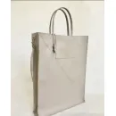 Сумка унисекс - шоппер из натуральной кожи, бежевый цвет