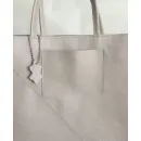 Сумка унисекс - шоппер из натуральной кожи, бежевый цвет