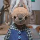 Мягкая игрушка Зайка в технике тедди