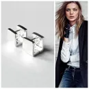 Серьги из серебра глянцевые хагги " кубики "