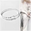 Браслет жесткий из серебра "Ремешок"