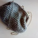 Сумка вязанная ридикюль (серая)