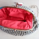 Сумка вязанная ридикюль (серая)