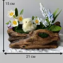 Весенний декор. Цыпленок в цветах их полимерной глины ручной работы