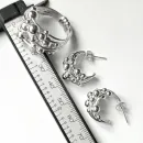 Серьги и кольцо из серебра с шариками