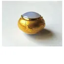 Карманная пепельница - таблетница из серебра с позолотой и халцедоном