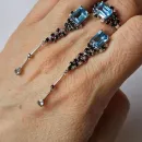 СЕРЬГИ И КОЛЬЦО ИЗ СЕРЕБРА С ТОПАЗОМ И ШПИНЕЛЬЮ Серьги и кольцо из серебра с топазом и шпинелью