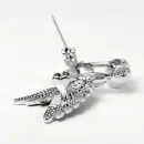 Брошь из серебра с пресноводным жемчугом "Птица"