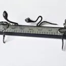 Серьги и кольцо из серебра с черной шпинелью "Змеи"