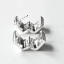 Серьги из серебра глянцевые хагги " кубики "