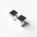 Серьги из серебра глянцевые хагги " кубики "