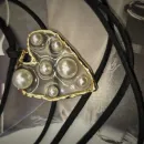 Чокер шнурок на шею из натуральной замши с кулоном в виде сердца