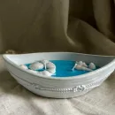 Свеча восковая в подсвечнике из гипса