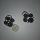 Чокер и серьги из матового чёрного агата