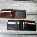 Кожаный зажим для купюр из кожи с отделением для карт.