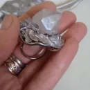 Комплект украшений из кожи и горного хрусталя