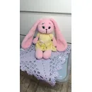 Зайка с длинными ушами из плюша ручной работы