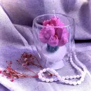 Свеча букет тюльпанов восковая в подсвечнике бокал