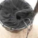 Сумка корзинка для улицы плетеная из бумажной лозы черная