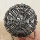 Сумка корзинка для улицы плетеная из бумажной лозы черная