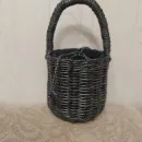 Сумка корзинка для улицы плетеная из бумажной лозы черная