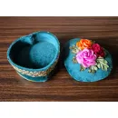 Шкатулка из бархата. Ручная работа. Вышивка лентами.